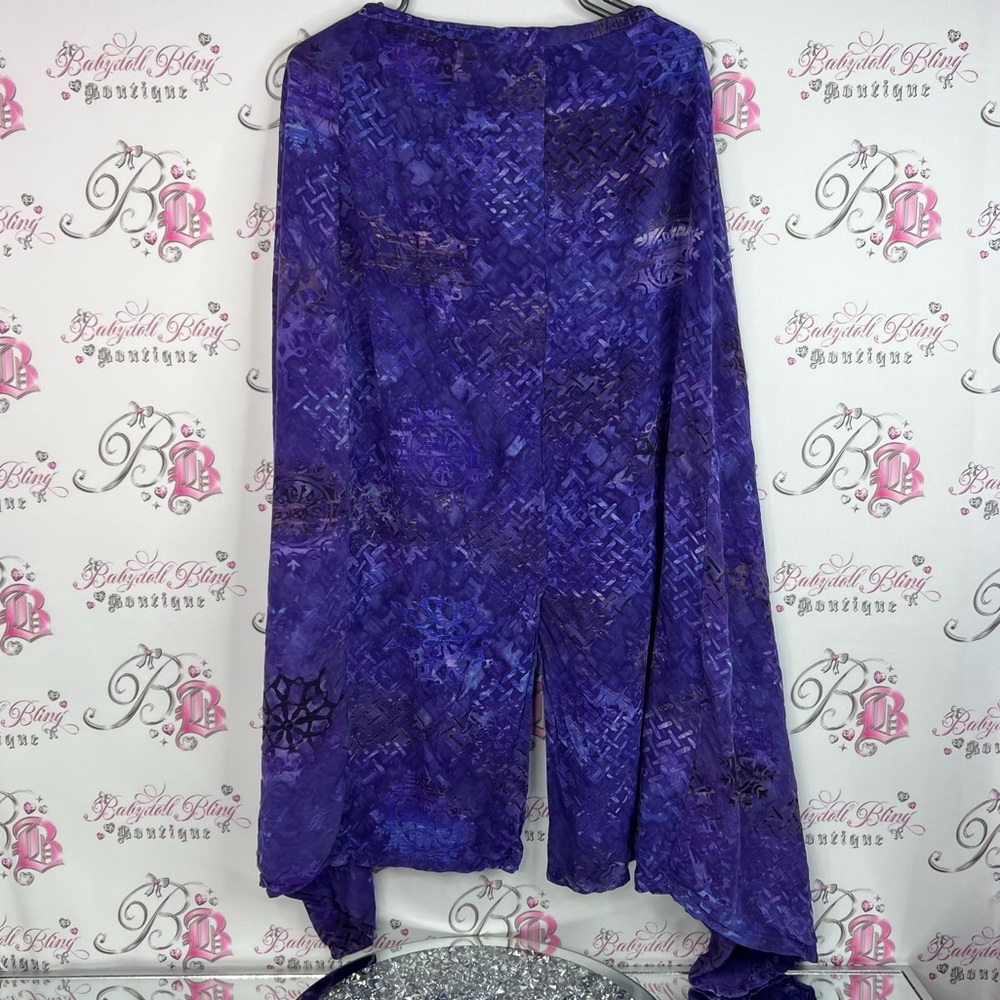 Golden Lady Purple cardigan wrap cape coverup  Tie-Front Blouse - Picture 2 of 8